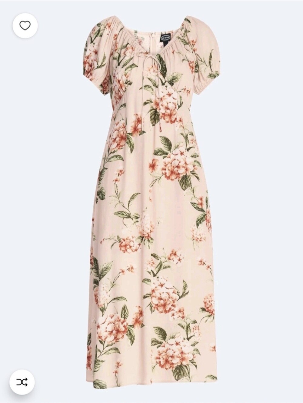 Feminine Puff Sleeve Floral Dress
